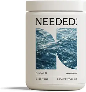 Behoefte. Prenatale Omega-3 - Hoge Potentiedosis van duurzaam geproduceerde visolie, Citroen Zest Geparfumeerde, 1000mg DHA, 1000mg EPA, Ingesloten in een Gelatine-vrije, Plant-Based Softgel Shell, 30-Day Supply