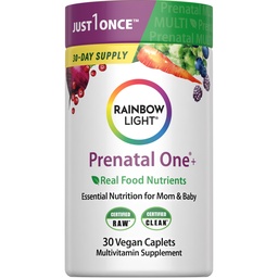 Rainbow Light High-Potency Prenatal One Multivitamine, Prenatal Health Multivitamine ondersteunt de gezondheid van moeder en baby's ontwikkeling, met vitamine C, Veganist, 30 Tellen