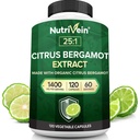 Nutrivein Premium Citrus Bergamot Supplement 1400mg 25:1 Bergamia Extract - 60 Day Supply (120 Capsules): Krachtige Italiaanse Citrus Bergamot 1400 mg+ Hoge concentratie - Hart- en circulatiesysteem