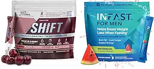 Real Ketones Intermitterende vasten Drinkmix bundel voor gewichtsverlies ondersteuning Black Cherry Shift Electrolytes & Intermitterende vasten Elektrolyten voor mannen met BHB Exogene Ketones (30 Tellen Elk)