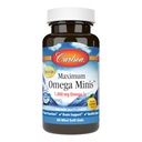Carlson - Maximale Omega Minis, 1000 mg Omega-3s, Hartfunctie, Hersenondersteuning & Gezond Verouderen, Lemon, 60 Mini Softgels