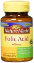 Nature Made Folic Acid (400 mcg) Tabletten, 250 Telling, Verpakking van 2