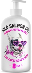Wild Alaska Zalmolie voor honden en katten - Pure vis Omega 3 6 9 Liquid EPA DHA vetzuren - Huid & jas supplement - Ondersteunt gezamenlijke functie, hersenen, ogen, Immune & Heart Health - Made in USA 8 oz