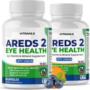 ARDES 2 Oogvitaminen - Luteïne, Zeaxanthine, Blauwe bosbes, Astaxanthine Mineral Vision Supplement - Ondersteunt Oogstam, Droge Ogen, Druk, en Vision Health - Made in USA - 120ct
