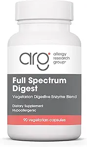 Allergy Research Group Full Spectrum Digest with Glutalytic - Digestive Enzymes for Men & Women, Gluten Support, Digestie Supplement, Gallblad Enzymes, Amylase, Vegetarische Capsules - 90 Tel.