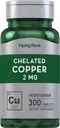 Piping Rock Chelated Copper 2 mg Supplement 