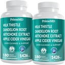32-in-1 Lever Reinigen Detox en Reparatie met Melkdistel, Silymarin, Artichoke Extract, Beetwortelpoeder - Gallblaas Supplement met Actieve Lever Gezondheid Formule - 1426mg (180ct, Pack of 2)
