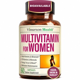 Multivitamine voor vrouwen met gemethyleerde vitamines en gecheleerde mineralen voor energie, focus en immuungezondheid