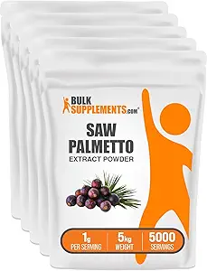 BulkSupplements.com Saw Palmetto Extract Poeder - Serenoa Repens, Saw Palmetto Supplement, Kruidensupplement - Vegan & Glutenvrij, 1g per portie, 5kg (11 lbs) (Pack of 5)