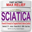 Sciatica Nerve Cream - Maximum Strength Comfort Cream for Feet, Hands, Legs, Toes, Back - Natural Ultra Strength Arnica, MSM, Menthol, Soothing Comfort, 2 Oz