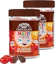 Good Day Chocolate Complete Multivitamine voor kinderen, Dagelijkse Supplement van Vitaminen A, B6, B12, C, D, E, Folaat en Biotine, Fair Trade en Non-GMO Chocolade, 2 Pack
