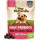 Pet Naturals Daily Probiotic for Dogs, Duck Flavor, 160 Kauwen - 120M CFUs Pre en Probiotica voor honden Digestieve gezondheid, Gut Health, Immune Support, diarree, Allergieën en jeuken