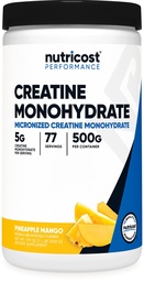Nutricost Creatine Monohydraat Poeder (Pineapple Mango, 500 Gram) - Micronized Creatine Supplement - Vegan, Non-GMO, Glutenvrij