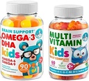 DR. MORITZ Kids Omega 3 Gummies (90 Telling) en Kids Multivitamine Gummies Bundle (60 Telling,) - voor kinderen Immune Ondersteuning en algemene gezondheid
