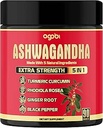 Ashwagandha Capsule 5in1-90 Vegan Capsules Blended with Gember, Kurkuma, Rhodiola Rosea & Black Pepper