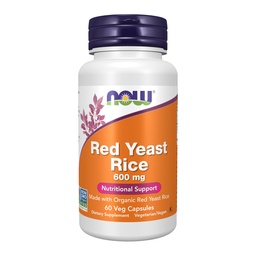 NU Foods Supplementen, Red Gist Rice 600 mg, Gemaakt met Biologische Rode Gist Rijst, 60 Veg Capsules