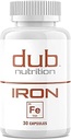 Iron - Iron Supplement, Efficient Absorption & Gentle on Stomach - No Nausea, No Synthetic Fillers - Small Clean Gelatin Capsules - Supports Daily Nutritional Needs - 30 Capsules