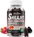 Shilajit Gummies for Men & Women, 1000MG Shilajit Supplement with 85+ Trace Minerals & Fulvic Acid for Energy, Immunity, Sugar-Free, Strawberry-60 Count