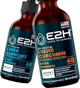 E2H: Liver Support Supplement en Liquid Turmeric Curcumin 