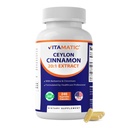 Vitamatic Ceylon Cinnamon 10000 mg Equivalent per portie (van 20:1 Extract 500 mg) met Berberine & Chroom - 240 plantaardige capsules - Non-GMO & Glutenvrij