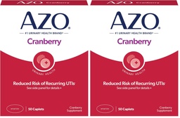 AZO Cranberry Urinary Tract Health Supplement, 1 Serven: 1 Glas van Cranberry Juice, Suikervrije Cranberry Pillen, 50 Tellen (Pack of 2)