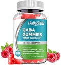 GABA Gummies, Sugar-Free Stress Relief Gummies for Adults, High-Potency GABA L-theanine Supplement with Magnesium, Ashwagandha, 5-HTP & Vitamine B6 for Zzz & Brain Health, Vegan, 60