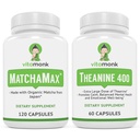 VitaMonk MatchaMax Matcha Capsules & L-Theanine 400 mg - Boost Energy and Enhance Focus Bundle