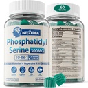 Fosfatidylserine - Nootrope Brian Supplement, Focus & Energy Gummies + Bacopa Monnieri, Omega 3, Huperzine A, Methyl B12 & B6 voor senioren, Gamers, Werknemers, Non-GMO, Cafeïnevrij, Suikervrij,60 Cts