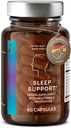 N°6 Natural Sleep Support with Melatonin 1 mg & L-Tryptophan - Passionflower, Valerian Root & More - Enhanced Sleep Supplement - 60 Capsules for Restful Nights