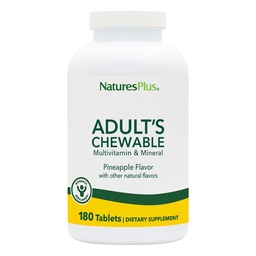 NaturesPlus Adult's Kauwbare Multivitamine - 180 Vegetarische tabletten - Ananas smaak - Natuurlijke Whole Foods Supplement voor algemene gezondheid, energie - Glutenvrije - 180 porties