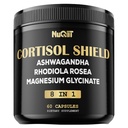 8in1 Cortisol Shield - Ashwagandha en Magnesium, Rhodiola Rosea, Lions Mane, Sea Moss, Kurkuma, St Jonh's Wort - Mind& Mood Balance, Rust Well, Ondersteuning Immume - 60 Capsules