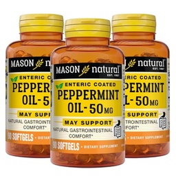 MASON Natural Peppermint Oil 50 mg Enteric Coated Supplement, 270 dagen levering van gastro-intestinale ondersteuning voor normaal werkende Bowel, Softgel Pillen