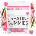 Bear Balanced Creatine Gummies for Men & Women - Creapure® Creatine Monohydrate, L-Theanine, L-Tyrosine & B12 voor spiergroei, kracht, focus, energie en gezondheid - lage Calorie, suikervrij, & Veganistisch
