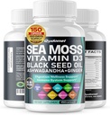 Sea Moss Black Seed Oil - All-in-1 Supplement met vitamine C Vitamine D3 Ashwagandha Burdock Bladderwrack Ginger Apple Cider Vinegar Dandelion Yellow Dock