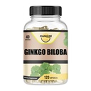 Ginkgo Biloba 1800mg, Ginkgo Biloba Biologische, Geheugen & Hersenfunctie Ondersteuning, Verbetert Concentratie en Cognitieve Ondersteuning, Helderheid, 120 Veggie Caps, Niet GGO, 120Caps