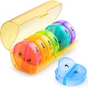Sukuos Large Weekly Pill Organizer 2 keer per dag, Dagelijkse Pill Box 7 Dag Gemakkelijk te openen met dubbele bescherming, AM PM Pill Case voor Medicine/Vitamine/Vish Oil/Supplements (Geel)