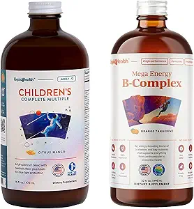 LIQUIDHEALTH Vloeibaar Multivitamine voor kinderen en B Complex Liquid Super Energy Boost B Vitaminen Supplementen