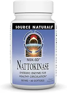 Bron Naturals NSK-SD Nattokinase, Systemic Enzyme for Healthy Circulation*, 50 mg - 60 Softgels