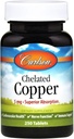 Carlson - Chelated Copper, 5 mg, Superior Absorptie, Circulatie Gezondheid, Zenuwfunctie & Immuun Ondersteuning, 250 tabletten