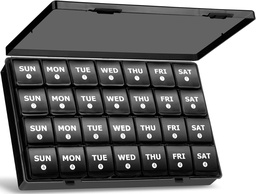 Grote maandelijkse pil Organisator, XL 4 weken pil Box, 28 dag pil gevallen Organisator per week, grote compartiment pil container met stof-Proof, voor pillen/Vitamine/Visolie/Supplements, door Yaklim (zwart)