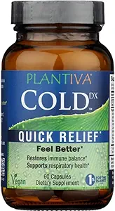 ColdDx Natural Herbal Defense & Respiratory Health Support Supplement - Non-Drowsy, Stimulant Free, Quick Relief - Vegan, Plant Based - 60 Capsules