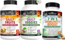 BioSchwartz Daily Fruits and Veggies Supplement for Women and Men (2 Month Supply) Plus 7 in 1 Immune Support Supplement with Antioxidants (2 Month Supply)