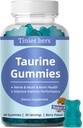 Taurine Gummies 1000mg, Suikervrij voor volwassenen & kinderen, 1 van 20 aminozuren, Boost Immune, Zenuw, Cognitief, Hart, Ooggezondheid, Oefening Performance, Anti-Agen, Glutenvrij, Niet GGO, Veganistisch, pectine, 60
