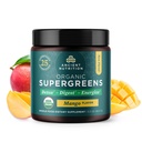Oude Voeding SuperGreens Poeder met Probiotica, Biologische Mango smaak Groenen, Gemaakt van echte groenten, groenten en kruiden, Digestieve en energie-ondersteuning, 12 porties, 3.3oz