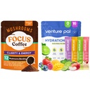 Venture Pal Mushroom Koffie & Electrolyte Powder Bundle: 12 in 1 Koffie met Ashwagandha voor Focus & Immunity + Sugar-Free Electrolyte Packets met 5 Vitaminen & 7 Elektrolyten - 40 Serves & 16 Stick