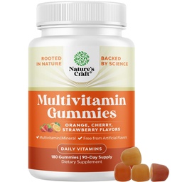 Krachtige dagelijkse multivitamine Gummies voor volwassenen - Wellness Blend van vitamine D A C E B12 Zink en Biotine - Volwassen vitamine Gummy voor energie en immuungezondheid - Non-GMO Glutenvrij en Halal - 180 Gummies
