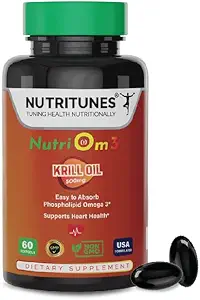 Omega 3 Krill Oil with Ast-Azur 500 mg Antarctic Krill Oil, Easy Absorb EPA & DHA for Heart Health 