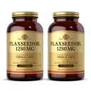 Solgar Vlaszaadolie 1250 mg - 100 Softgels, Pack of 2 - Concentrated Plant Source of Omega-3 Alfa-Linolzuur (ALA) - Non-GMO, Glutenvrij - 100 Total Servings
