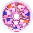 Pillen Organizer Travel Pill Case voor Purse Portable Pill Box Ronde Weekiy pil Container voor vitamine Fish Oil Pillen Supplementen (Roze)