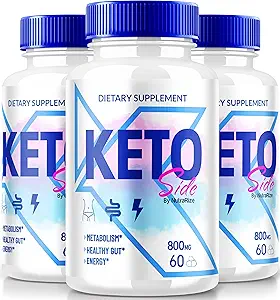 (3 Pack) Keto Side Capsules, Premium supplement ter ondersteuning van actieve levensstijl, all- Natural Keto Ondersteuning voor het bereiken van fit en gezond lichaam, KetoSide Detox Pillen Reviews (180 Capsules)